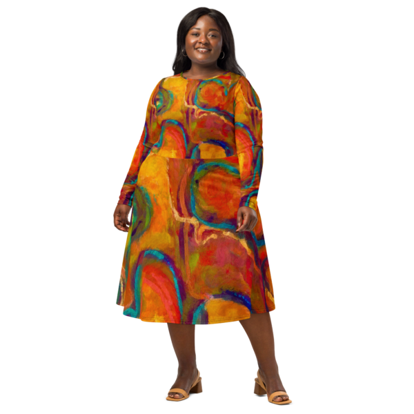 Theatre Lights Long Sleeve Midi Dress - Image 5