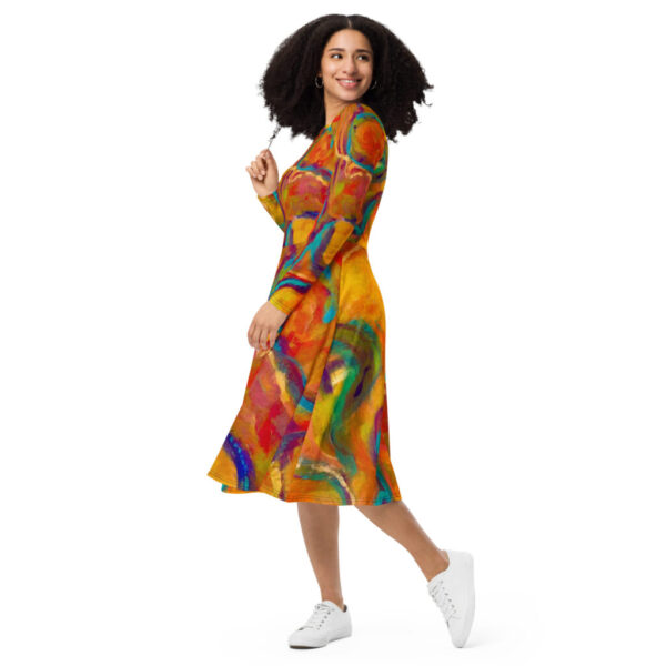 Theatre Lights Long Sleeve Midi Dress - Image 3