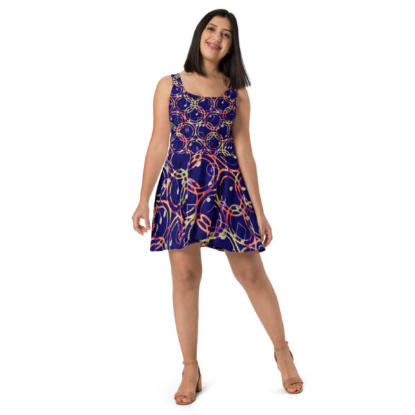 Circles in Blue Skater Dress