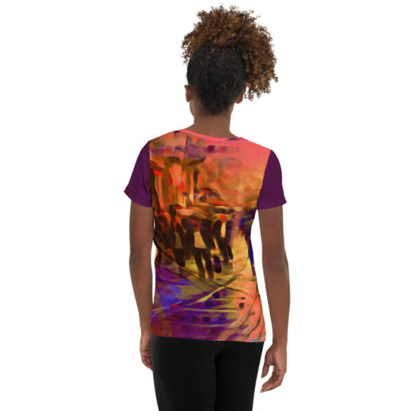 Parisian Umbrellas Women's Athletic T-shirt - Image 2