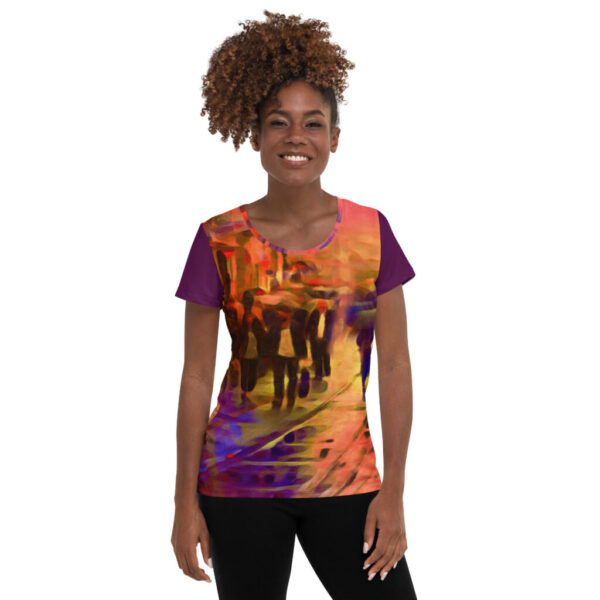 Parisian Umbrellas Women's Athletic T-shirt