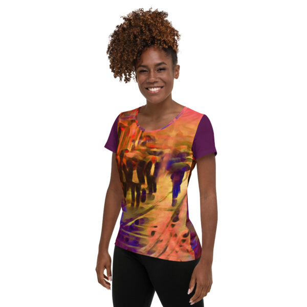 Parisian Umbrellas Women's Athletic T-shirt - Image 3