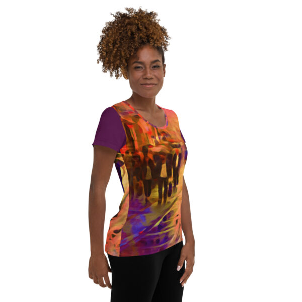 Parisian Umbrellas Women's Athletic T-shirt - Image 4