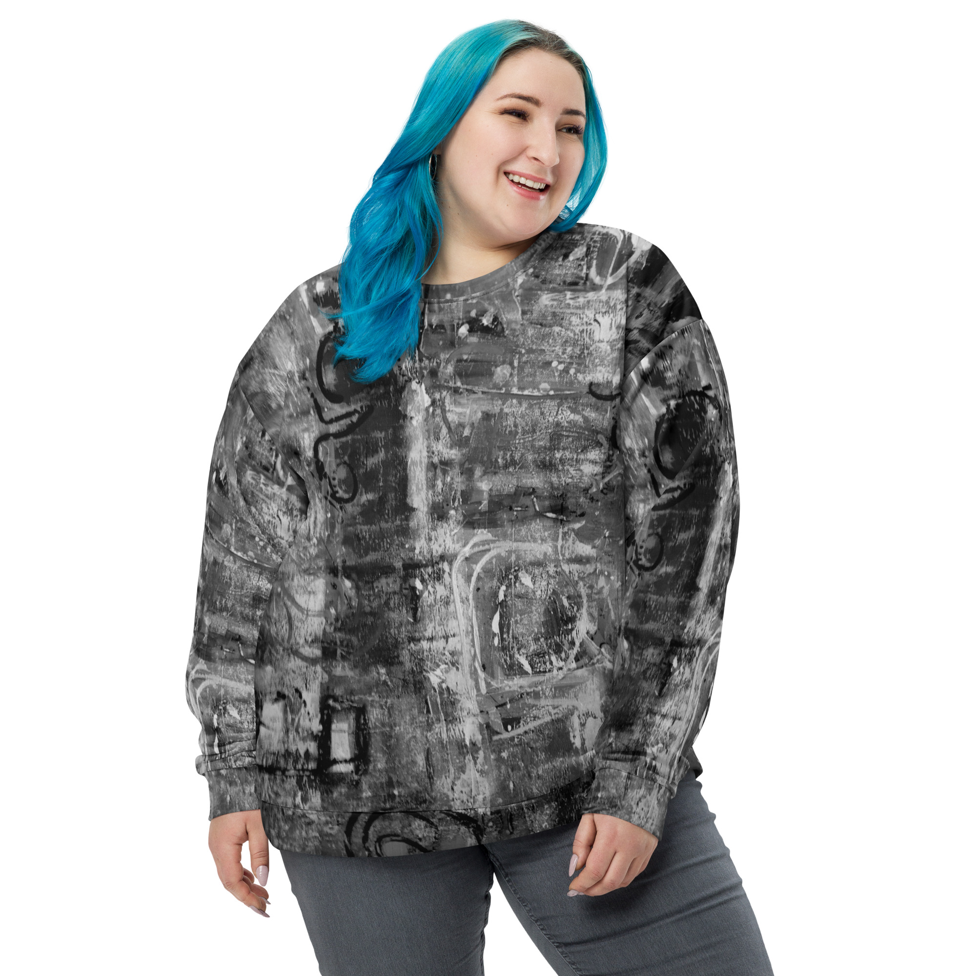 Late Night Brushstroke Unisex Sweatshirt 4 Late Night Brushstroke Unisex Sweatshirt - Image 4