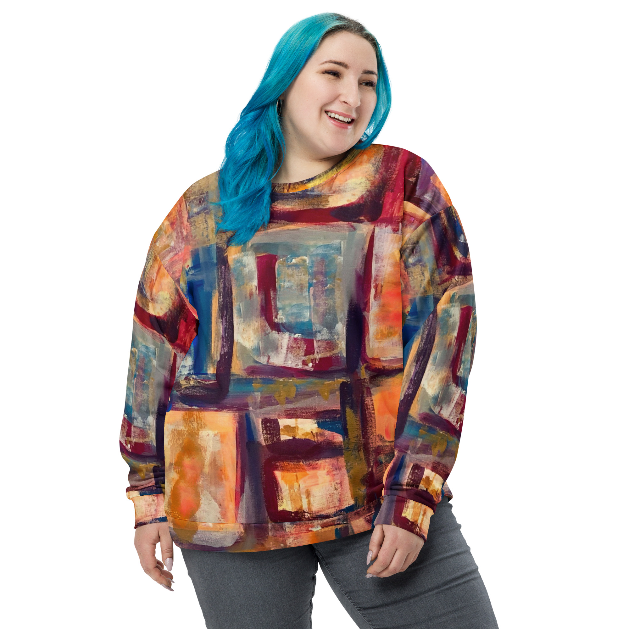 Windows of Santa Fe Brushstroke Unisex Sweatshirt 4 Windows of Santa Fe Brushstroke Unisex Sweatshirt - Image 4