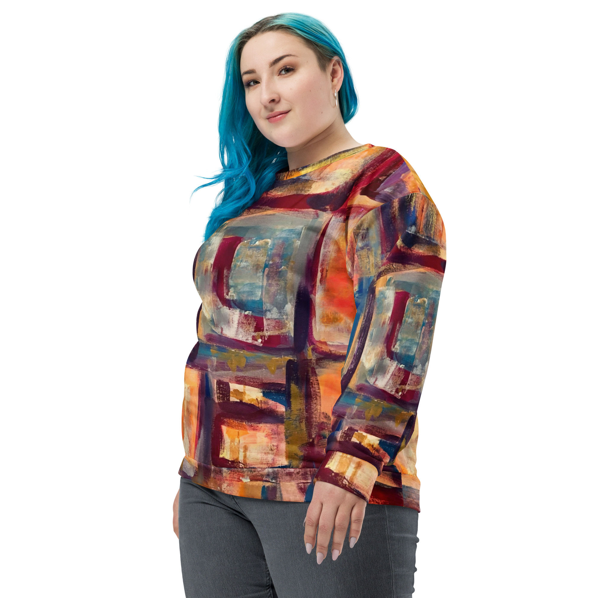 Windows of Santa Fe Brushstroke Unisex Sweatshirt 6 Windows of Santa Fe Brushstroke Unisex Sweatshirt - Image 6