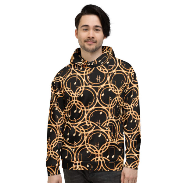 Golden Musical Circles Unisex Hoodie