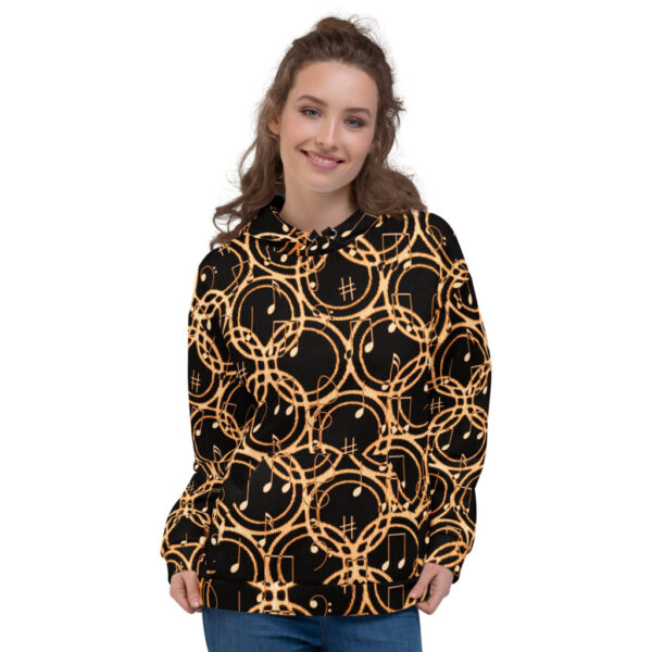 Golden Musical Circles Unisex Hoodie
